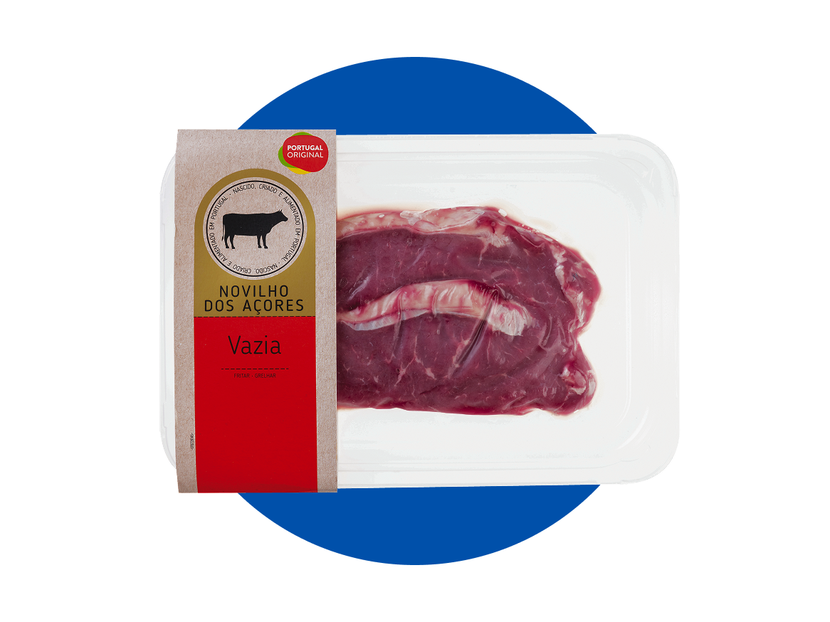 Embalagem de carne de novilho dos Açores, Vazia, marca Portugal Original.