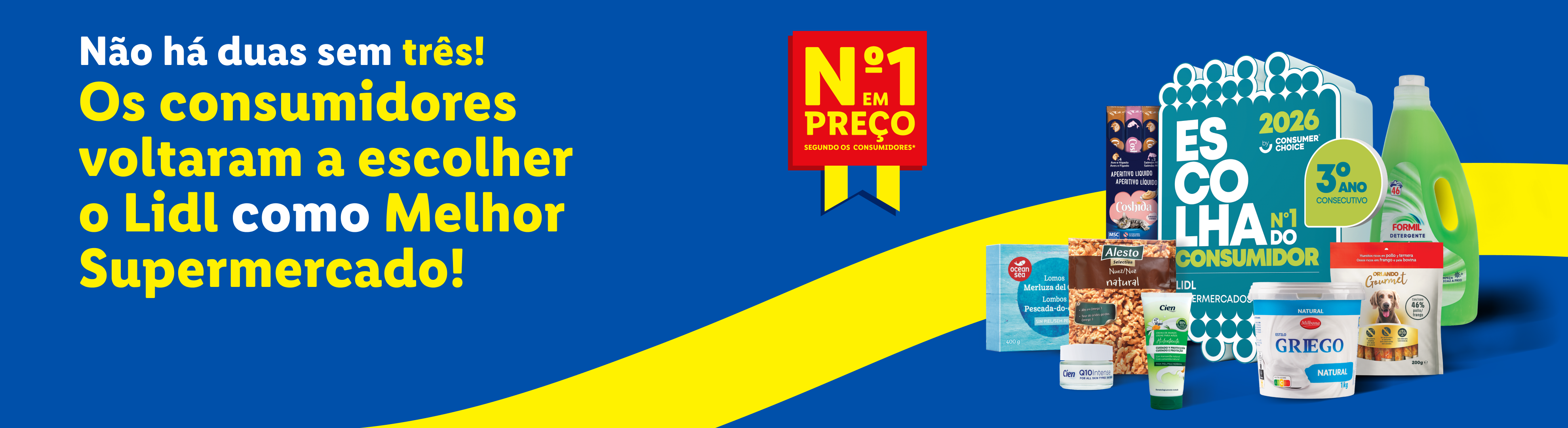 Lidl é eleito o Melhor Supermercado pelos consumidores pelo terceiro ano consecutivo, com produtos como detergente Formil, iogurte grego e snacks para animais de estimação.