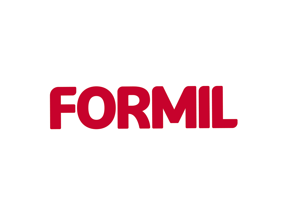 Logotipo da Formil em vermelho.