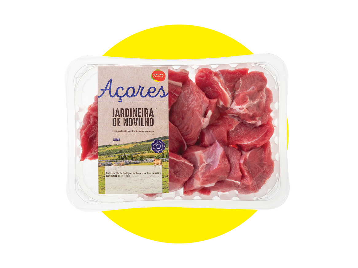 Embalagem de carne Açores Jardinheira de Novilho para guisar.