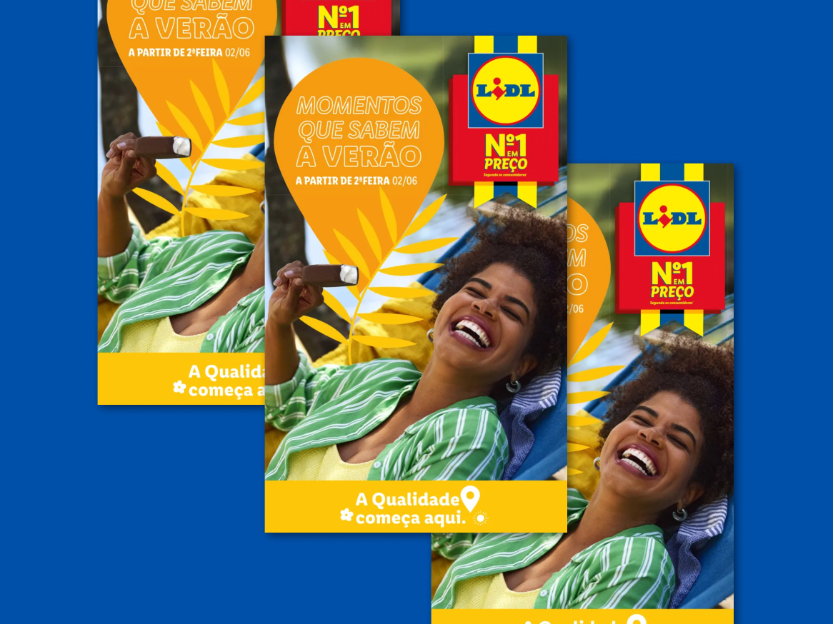 Anúncio Lidl: gelados, verão.