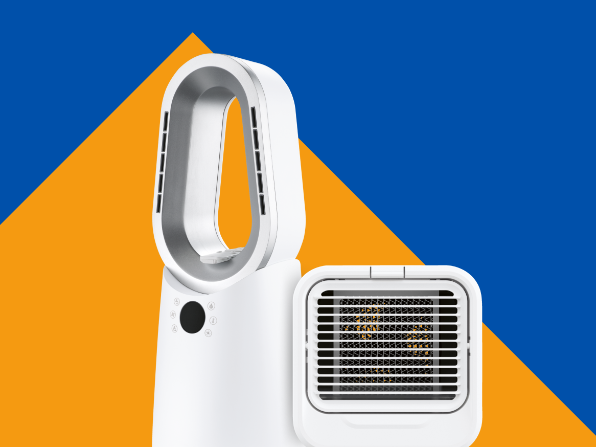 Ventiladores e aquecedores modernos para casa.