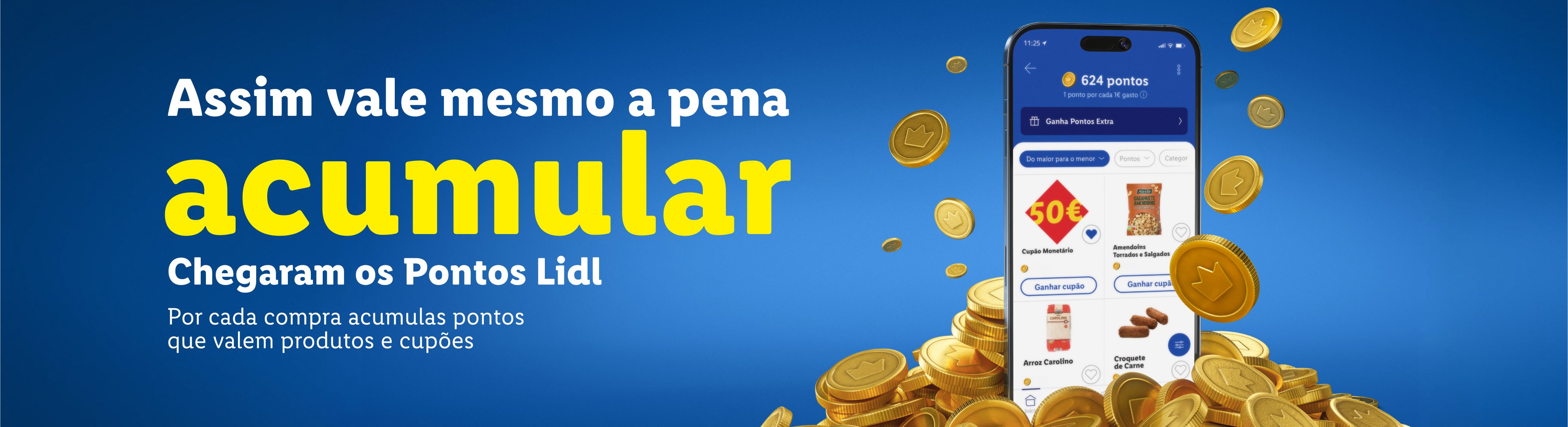 Lidl Plus: Acumule pontos e ganhe cupões e produtos, incluindo amendoins, croquetes e arroz.