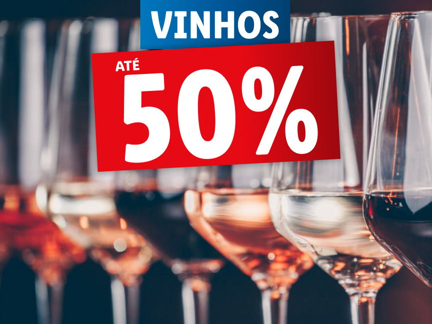 Vinhos até 50% desconto