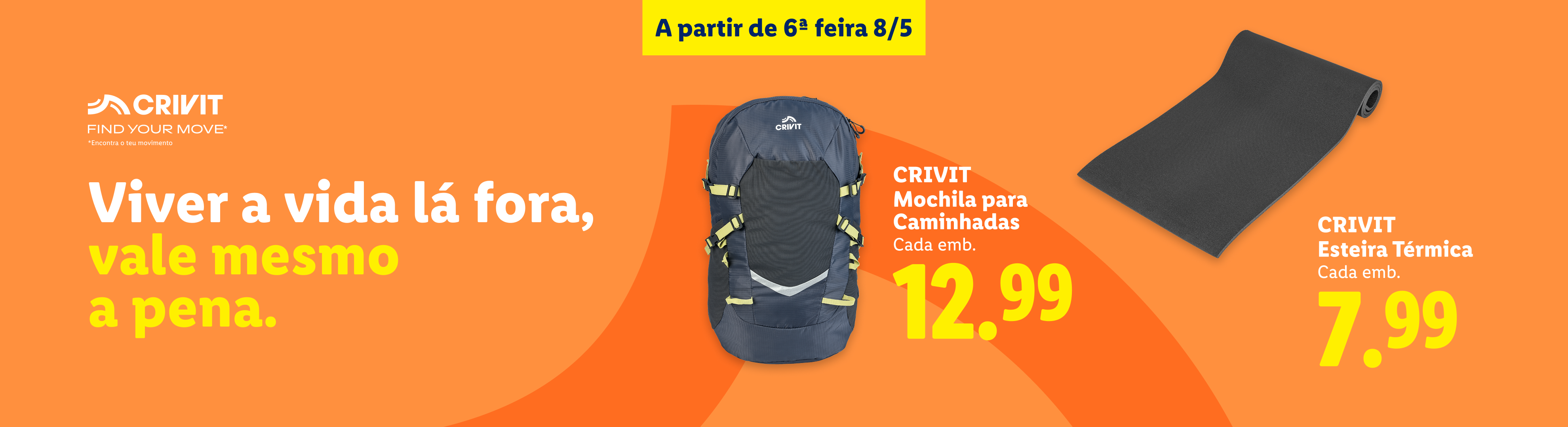 Mochila de caminhada e esteira térmica em promoção, a partir de sexta-feira 8/5.