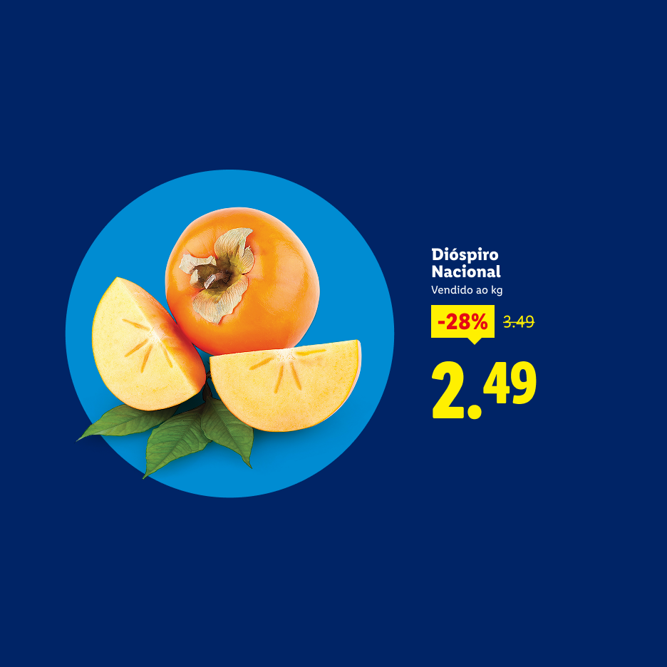 Dióspiro nacional em promoção a 2,49€ por kg.