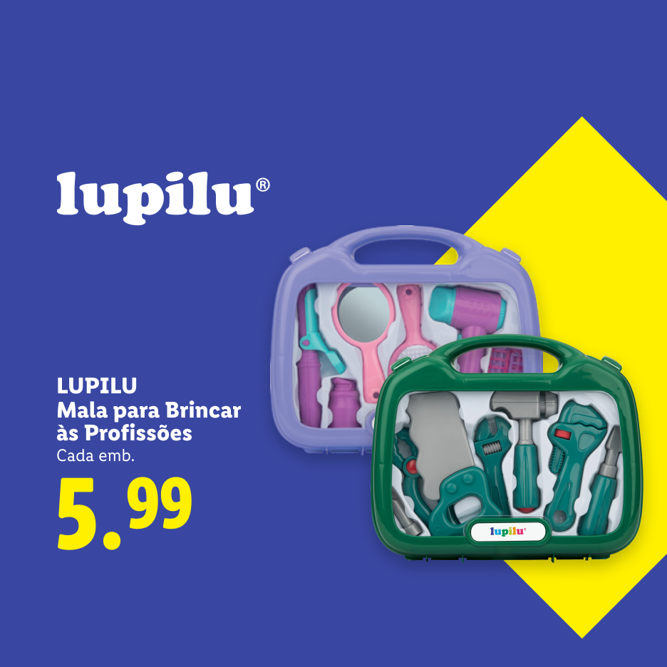 Malas de brincar às profissões com ferramentas e acessórios de beleza por 5,99€.