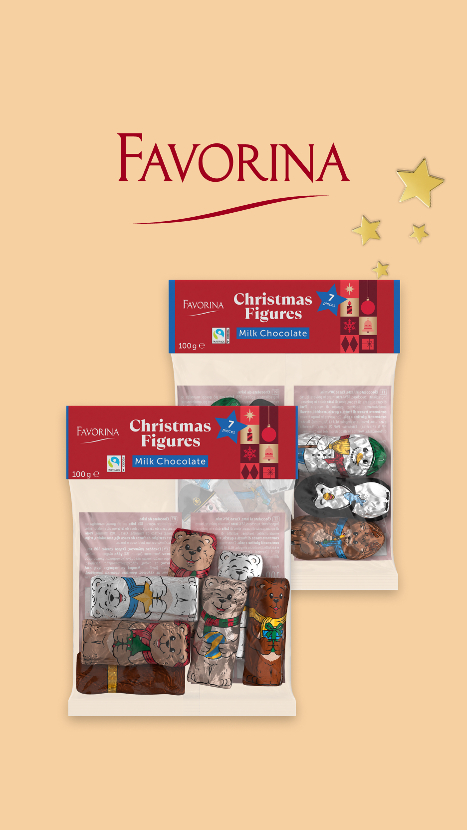 Favorina Christmas Figures Milk Chocolate e embalagem