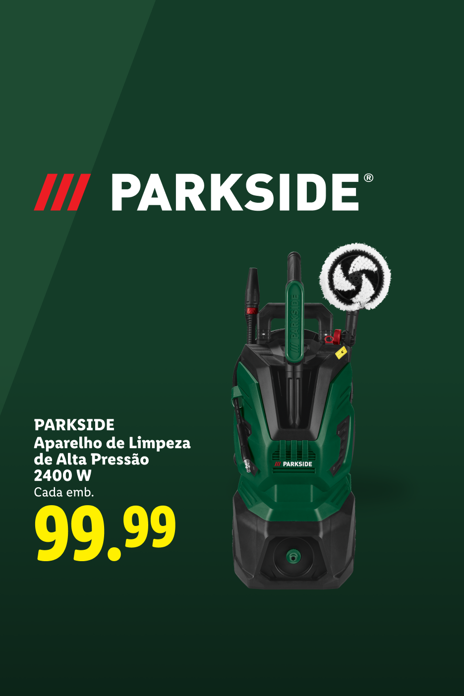 Aparelho de limpeza de alta pressão de 2400 W por 99,99€.